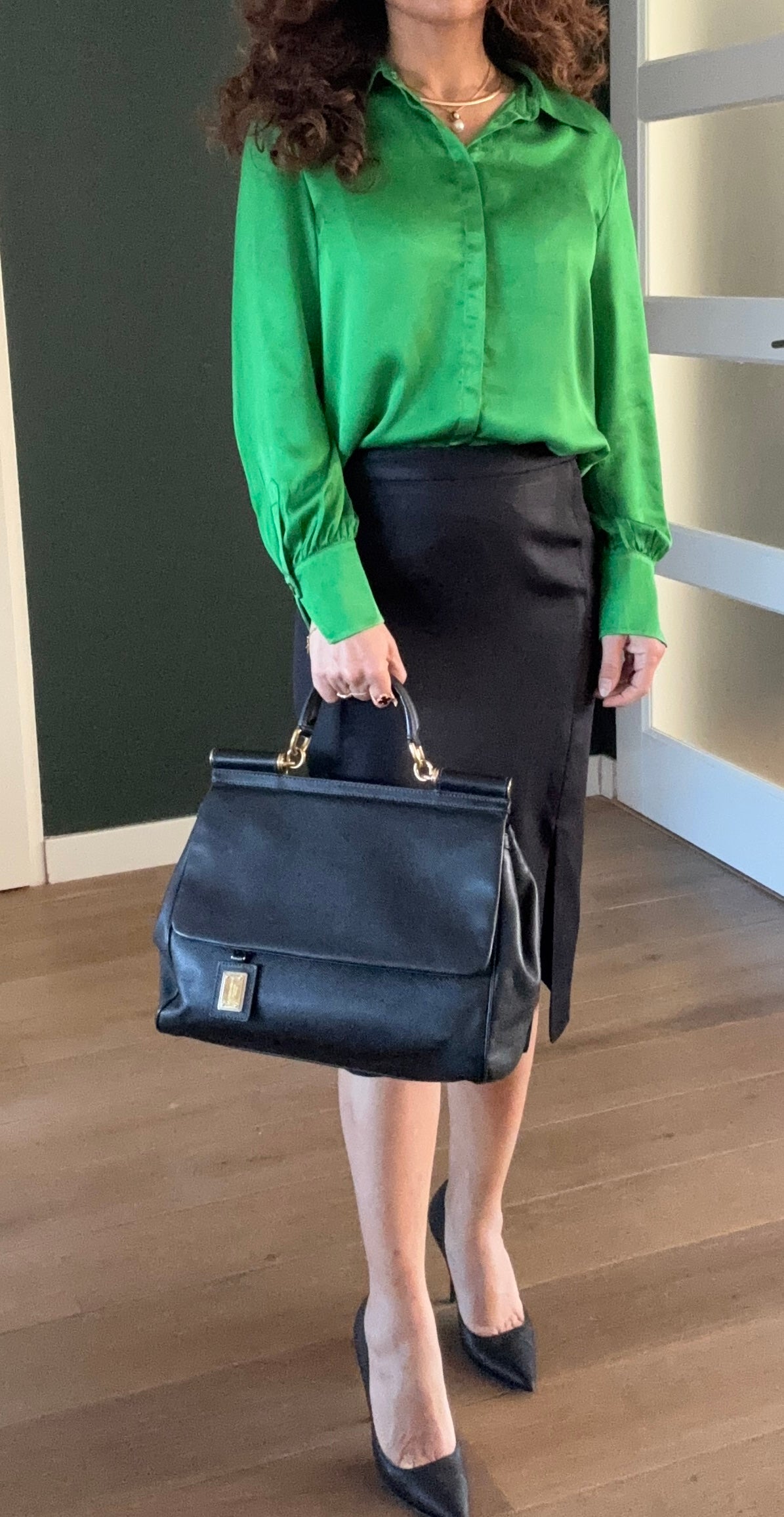 Dolce & Gabbana Vintage 90s Sicily Black Leather Handbag