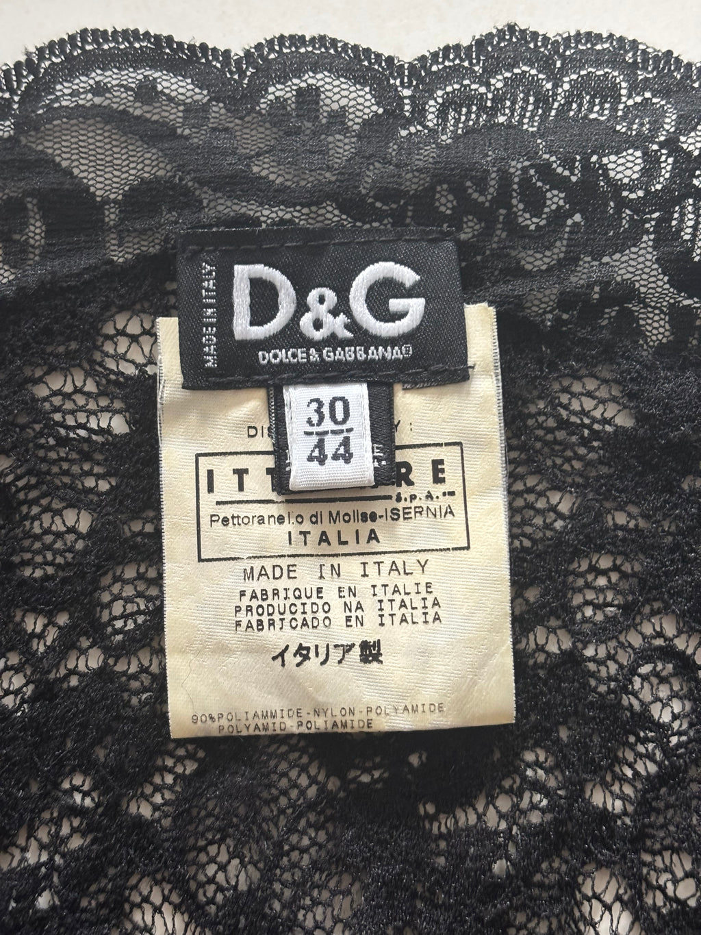 Dolce & Gabbana Vintage 90s Black Lace Top – Size IT 44 (EU M)