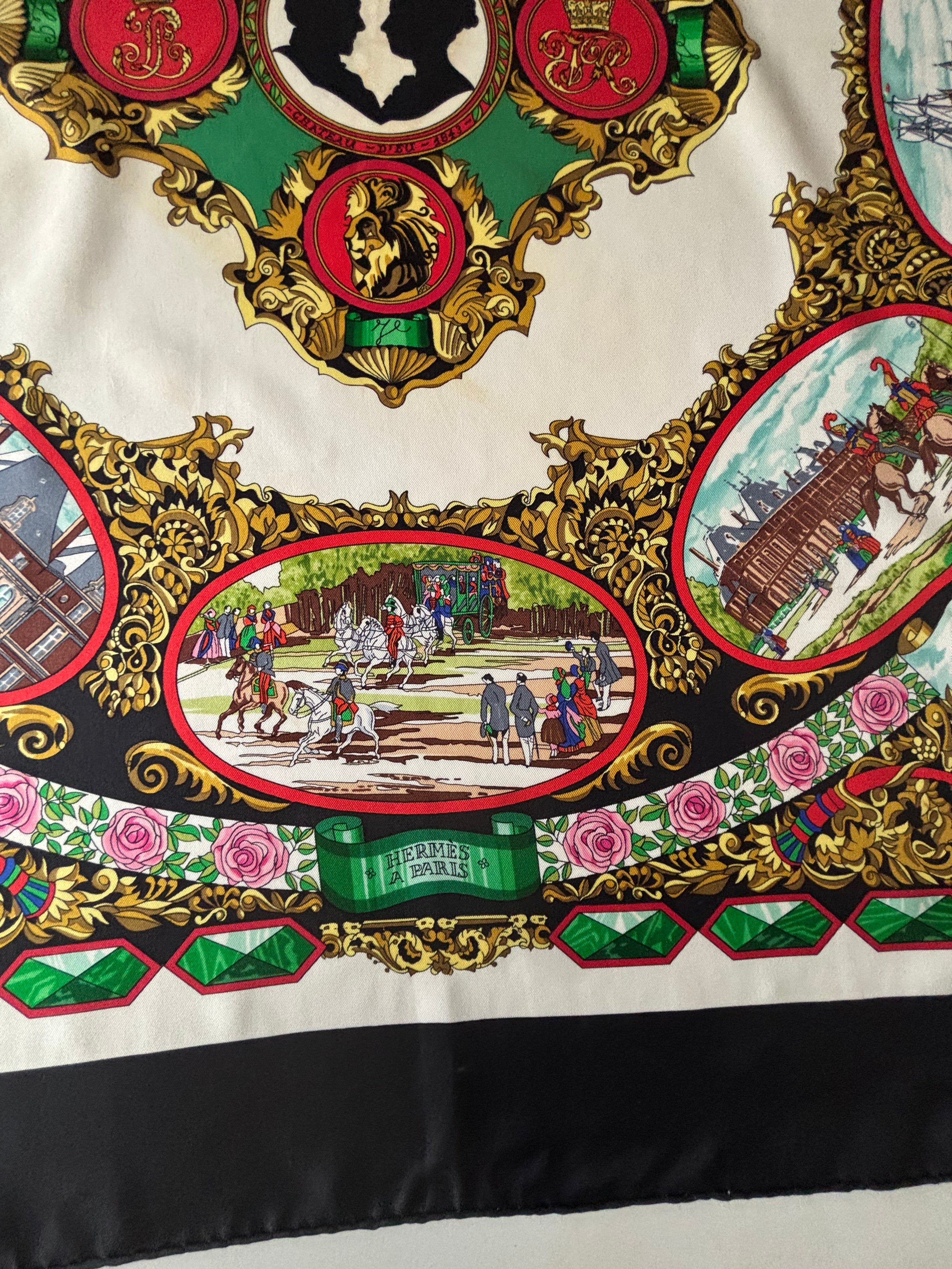 Hermes Vintage Silk Sjaal 90x90cm