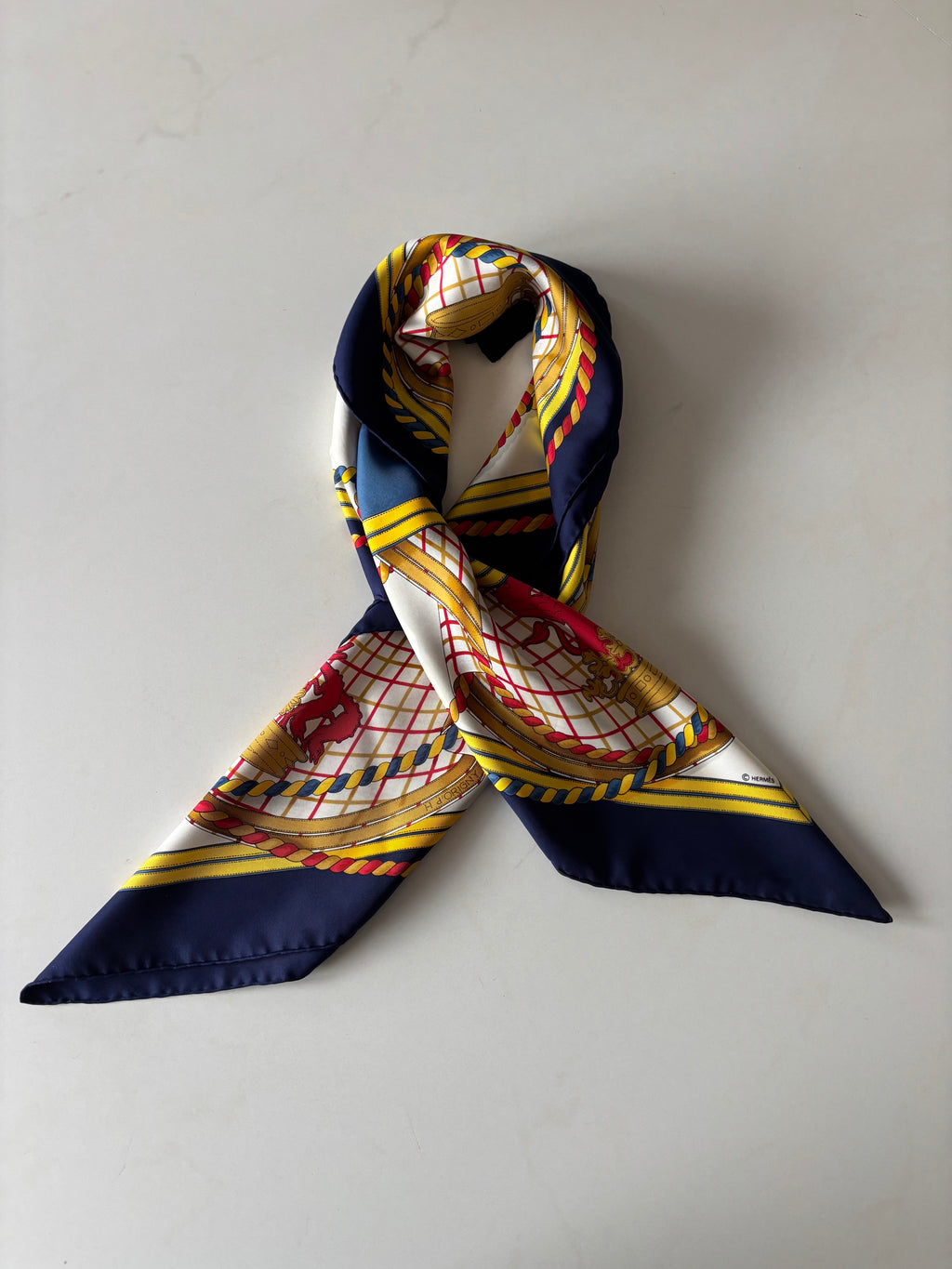 Hermes Vintage Silk Sjaal 90x90cm