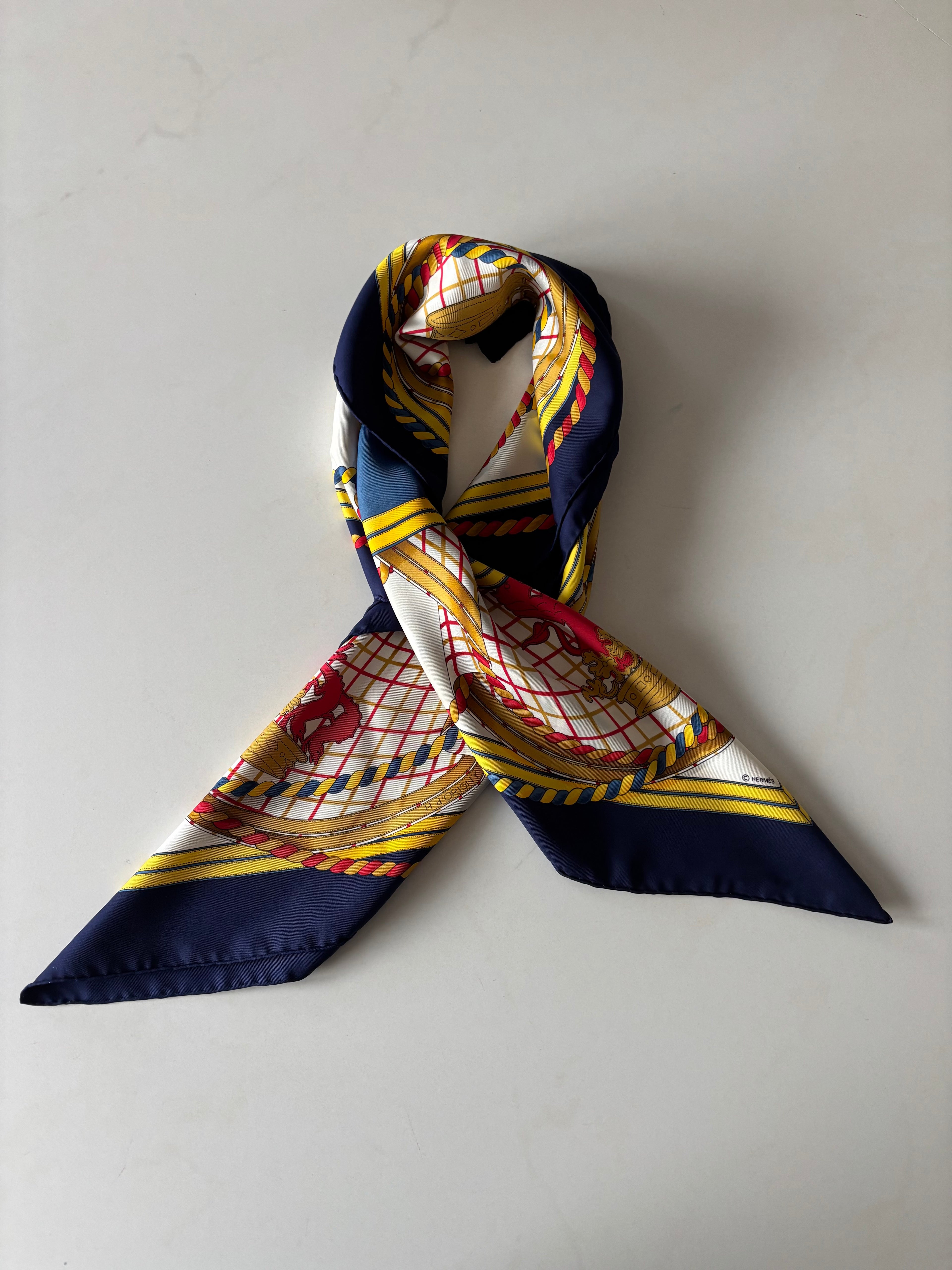 Hermes Vintage Silk Sjaal 90x90cm