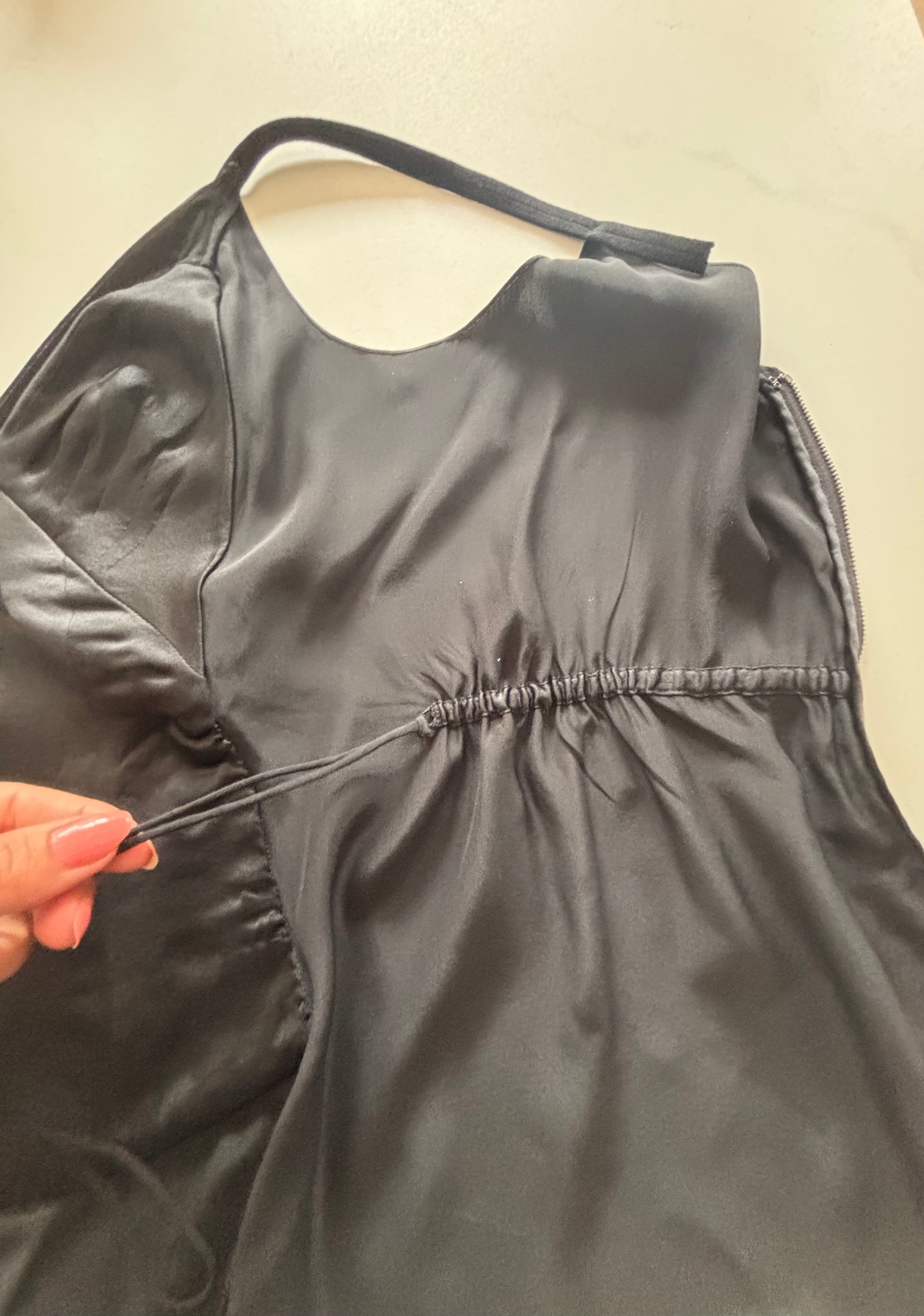 Dolce & Gabbana Silk-Blend Top with Waist Tie – Size IT 44 (EU M)