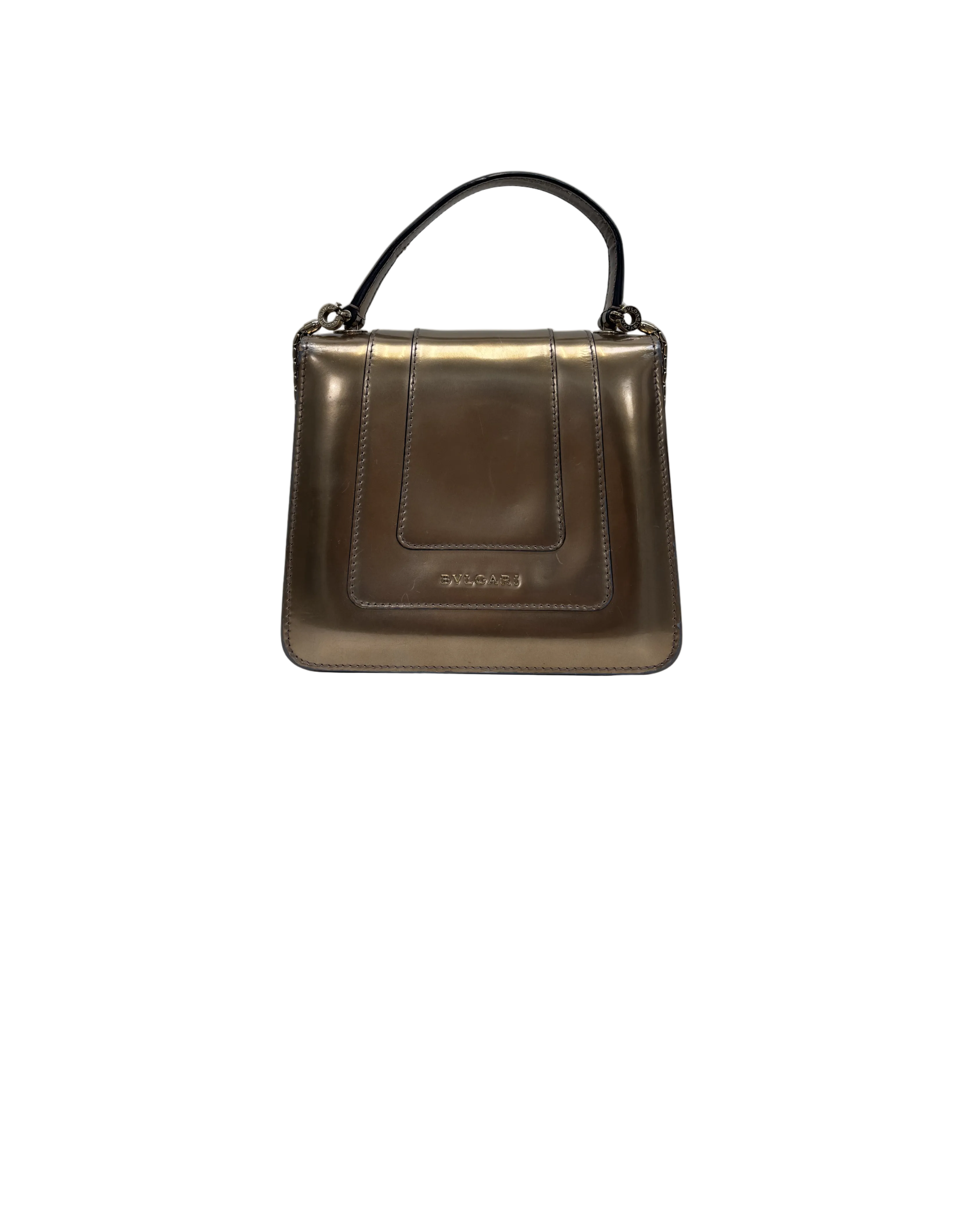 Bvlgari Serpenti Handbag Gold Leather